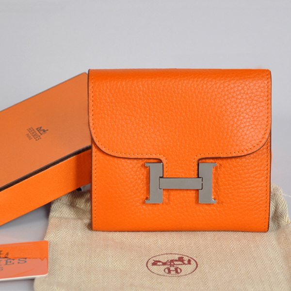 A608 Hermes Costanza pelle Portafoglio clemence a Orange